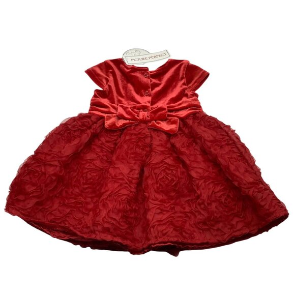 Koala Baby Picture Perfect Red Infant Dress 12M Christmas Holiday Party NEW NWT - Picture 2 of 7